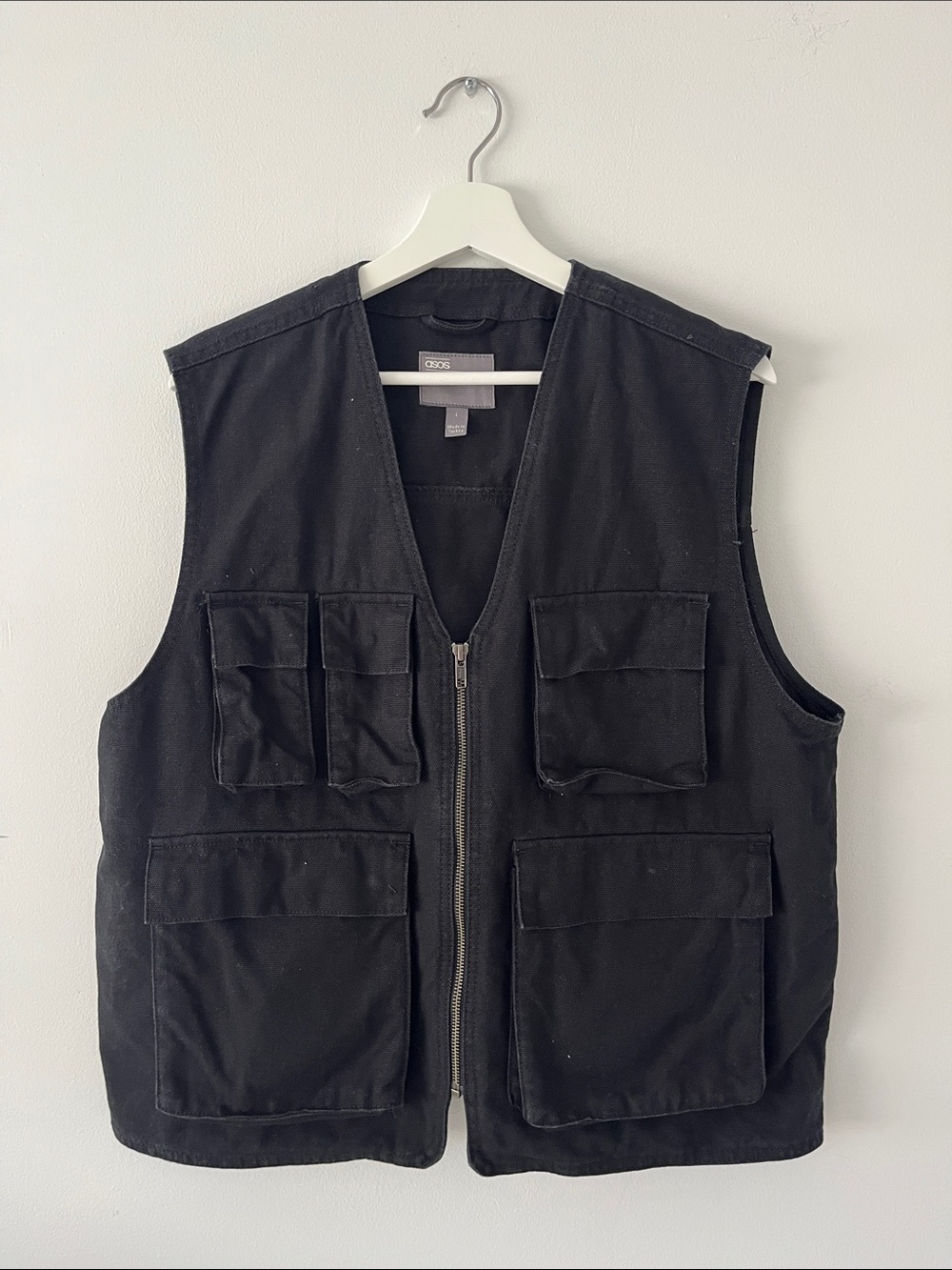 ASOS Black Multi-Pocket Utility Vest